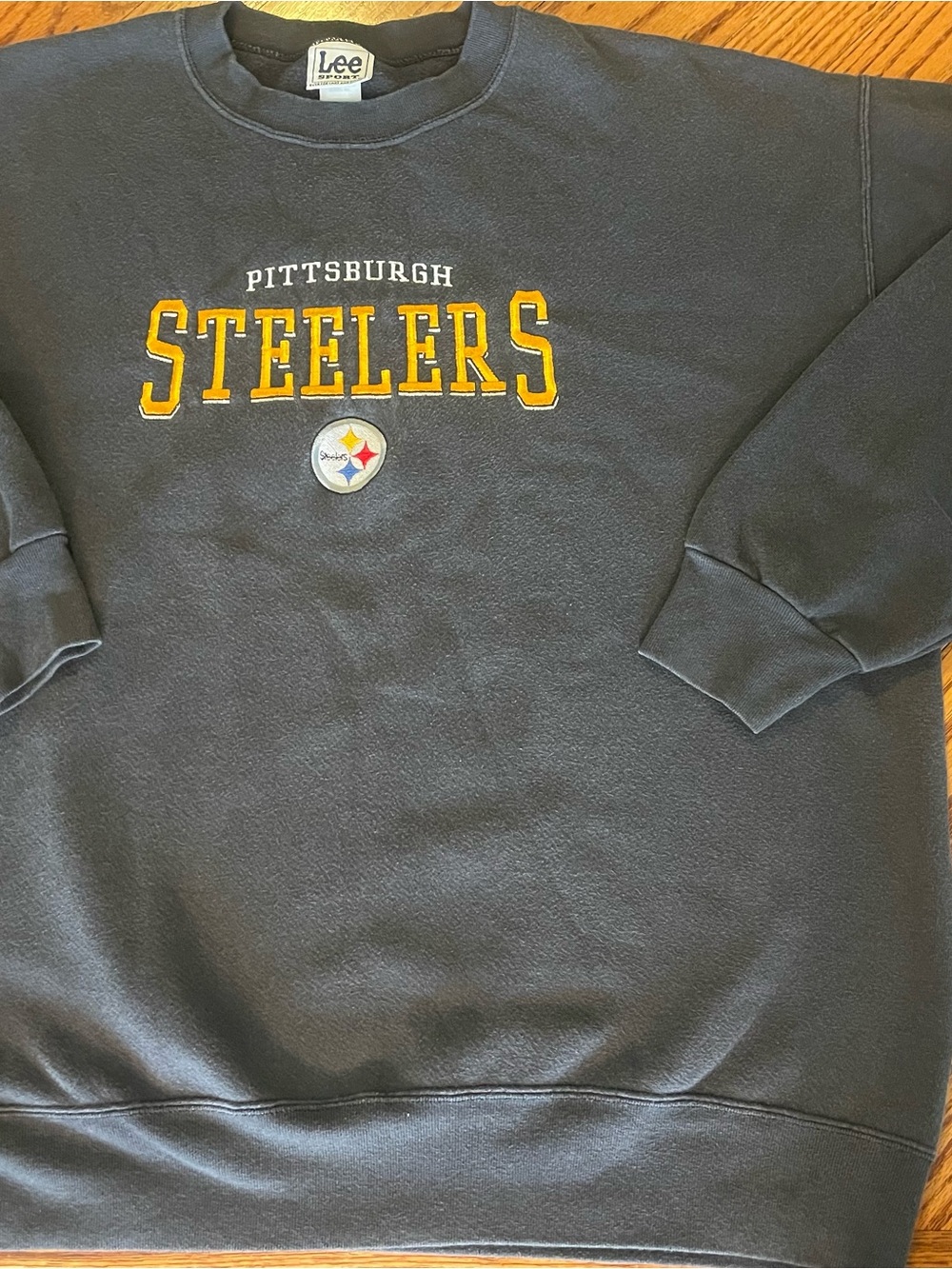 Lee Navy Pittsburgh Steelers Crewneck Sweatshirt with Gold Lettering